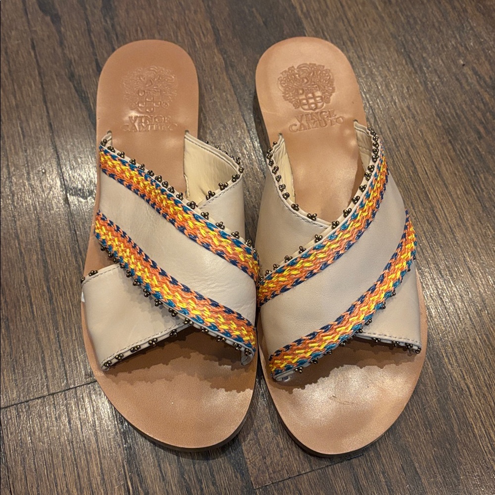 Vince Camuto leather slip on sandals